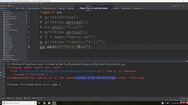 Understanding OS Module in Python with CodeWithHarry | OS Module in Python