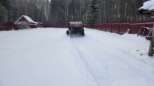 Снегоболотоход Tinger track (Тингер). Навеска отвала. Уборка снега.