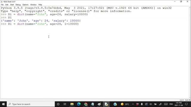 Computer Science Class XI (11) CBSE 2021-21 | #73 | Various ways of Creating Dictionary in Python