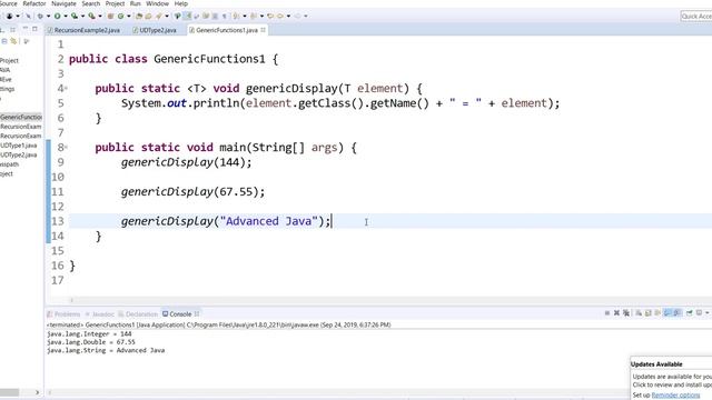 Generic Functions Java
