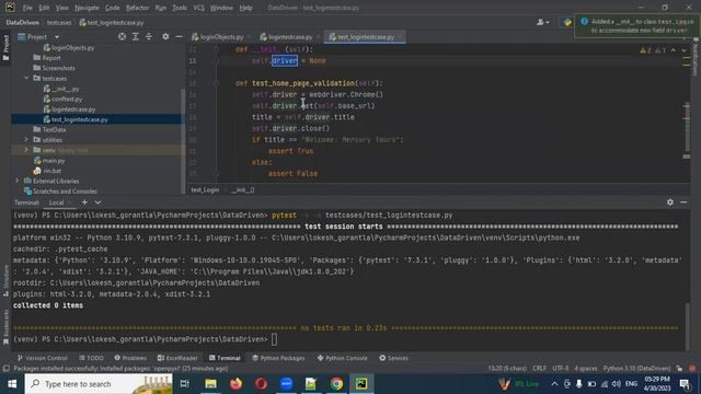 Part 2: Data Driven Framework | Python Selenium | Pytest | Pytest-html | Logs |Screenshots | Report