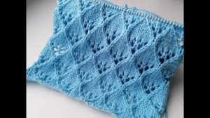 Ажурные узоры спицами. Красивый узор из ажурных ромбов