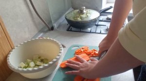 Овощное рагу из кабачков  на сковороде