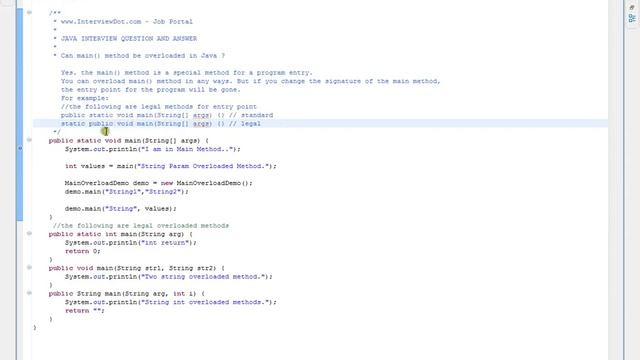 Java Overload Main Methods смотреть онлайн