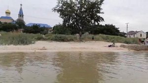 Ейск 2021. Пляж на Ейском лимане. Вид с моря на берег. Канал Тутси.