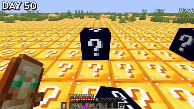 I Survived 100 Days in a LUCKY BLOCK SUPERFLAT World in Hardcore Minecraft... Heres What Happened