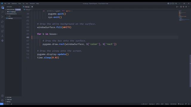 Python Pygame Animation with Rectangle