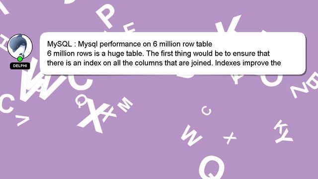 MySQL : Mysql performance on 6 million row table