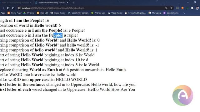 PHP Module 4 Part 2 || PHP String Functions || strlen, strpos, strstr, strcmp, substr, str_replace