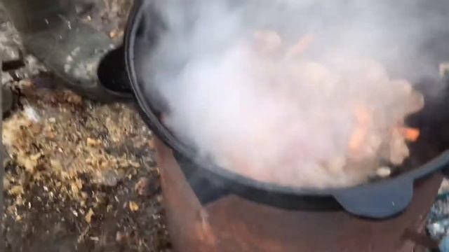 Жаркое, венгерский гуляш, Мясо с картошкой, в казане на костре, Истрия блюдо «жаркое». Подпишись ✅?