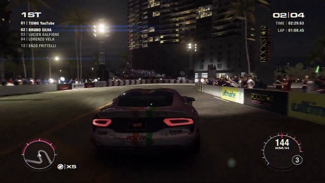 4K |GRID 2 |DODGE SRT VIPER GTS |WSR SEASON 4 |Rockstar Energy |Miami-Downtown Speedway |Race 2 | 4 смотреть онлайн