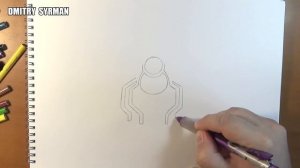 How to draw Spiderman logo, Как нарисовать лого человека паука