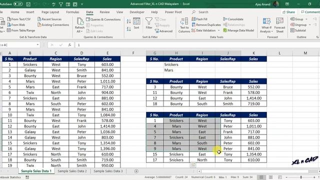 Advanced Filter in Excel - Excel Malayalam Tutorial