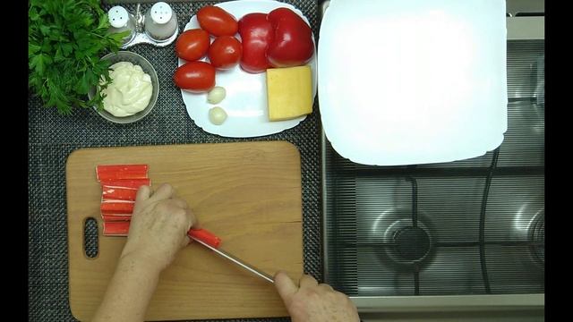 Салат "Красное Море". Салат из крабовых палочек. Salad "Red Sea". Crab stick salad - Дар Еда.