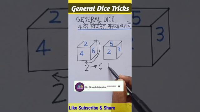 पासा झट से हल करें || पासा की साधारण अवस्था || General Dice |Short Tricks ||@Sky Struggle Education