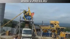 Работа бетонного завода «Рифей Бетон-25» с максимальной производительностью