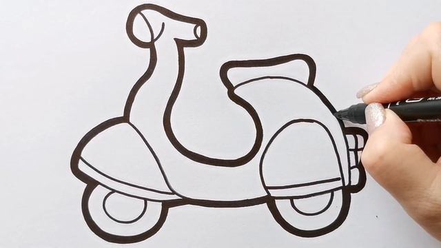 Как нарисовать СКУТЕР / раскраска для детей / Нарисуй Ка