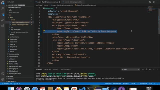 60. Angular Project Tutorial - Handling Time events using ngSwitch смотреть онлайн