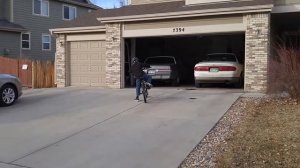 Bryce Riding His New Bike - 2/17/16