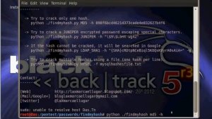 Crack Hash MD5 using BackTrack 5