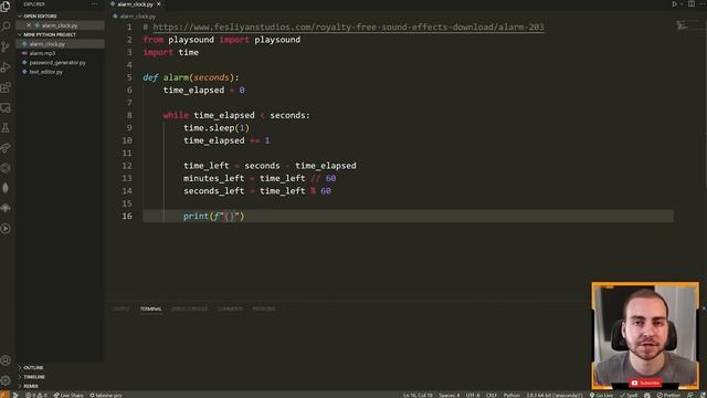Mini Python Project Tutorial - Alarm Clock
