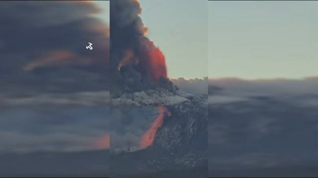 Новое крупное извержение вулкана Этна попало на видео