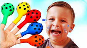 Crying Babies! Baby Songs Finger Family Nursery Rhymes for kids, Bad Baby Learn colors with balloons