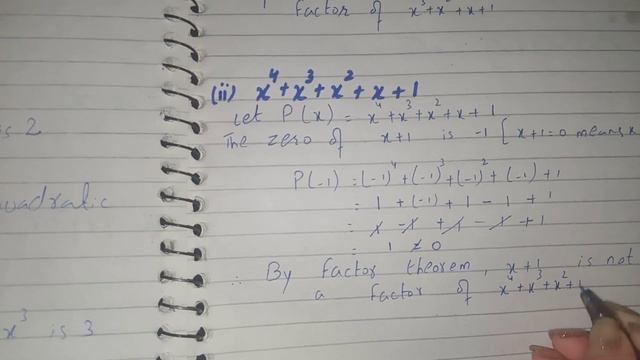 Determine which of the following Polynomials has (x+1) a factor x3+x2+x+1 x4+x3+x2+x+1 x4+3x3+3x2+x смотреть онлайн