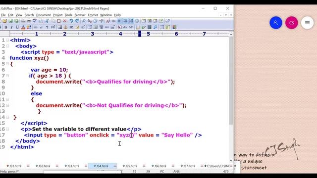Complete Java Script in 30 minutes,  Events, functions, Calculator in javascript,in Punjabi Languag