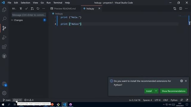 02 Visual Studio Code/Git/GitHub. Conexión repositorio local a github.com