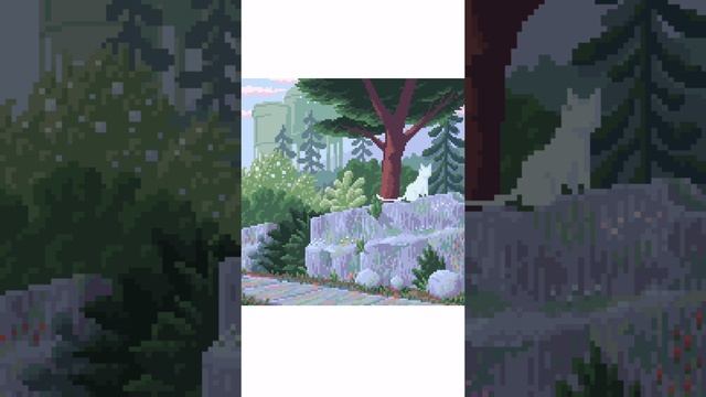 Пиксельная кошка обои