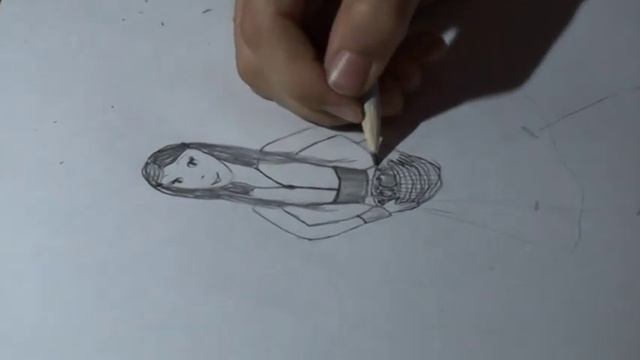 Черно-белый рисунок девочки смотреть онлайн