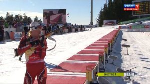 БИАТЛОН. КМ 2012-13. Хольменколлен (Норвегия). Женщины. Масс-старт 12,5 км. (Спорт 1). 720p.