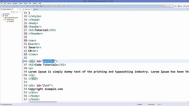 HTML5 Tutorial For Beginners 13 # Html5 Section, Header, Footer and Nav
