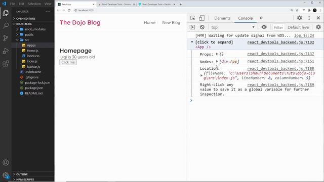 Learn React for beginners (react dev tools)
