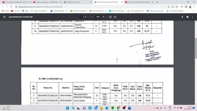 Manipur  University   II Merit List l Release ll Check Now#CUETforAdmissionProcess
