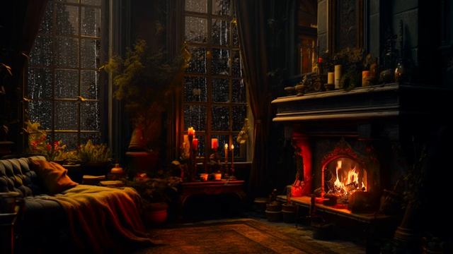 천둥소리와 가을비 소리, 벽난로 타직거리는 소리, 숙면을 위한 빗소리 смотреть онлайн