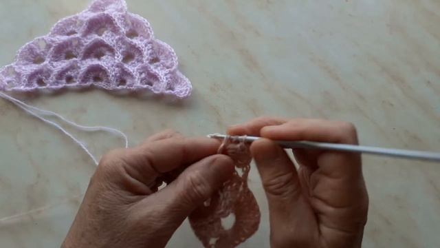 Шикарный узор для шали - ракушки. смотреть онлайн