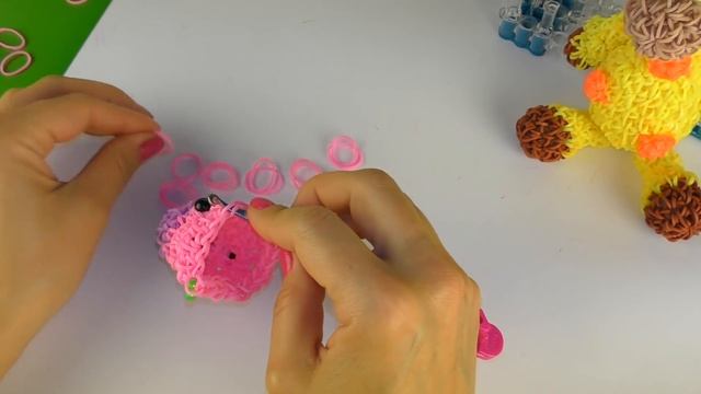 Жирафик Жорик из резинок Лумигуруми Как сплести Жирафа на крючке Часть -1.