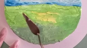 ПЕЙЗАЖ МАСТИХИНОМ НА ТОРТЕ КРЕМОМ