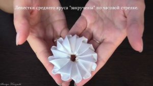 Украшение на заколку Канзаши / Закрученный цветок