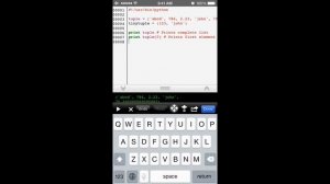 Python Programming in iPhone - Tuples Variable