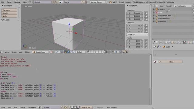 Blender Python tutorial: Debug script. Add BreakPoint смотреть онлайн