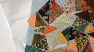 Лоскутная салфетка из маленьких треугольников в подарок своими руками/ patchwork napkin/ аппликация