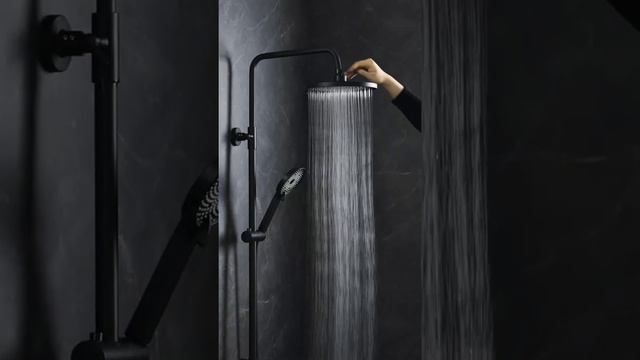 China Faucet Manufacturer🚿 Matte Black Thermostatic Shower Column Faucet🚿 Smart Faucet Upgrade