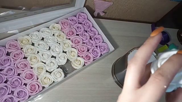 МК Шляпная коробка #букета из мыльных роз