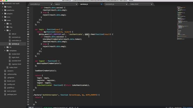 RESTful API User Authentication with AngularJS смотреть онлайн