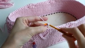 ?Колыбель для куклы корзина люлька / Crochet doll cradle