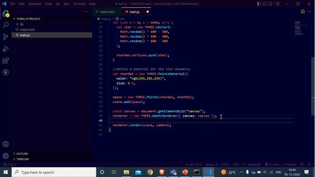 Creating Dynamic 3D Space Warp Effect for your website | Web 3D Graphics | THREE.Js Tutorial