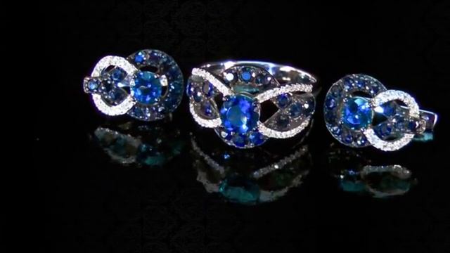 КОЛЬЦО И СЕРЬГИ ИЗ БЕЛОГО ЗОЛОТА ВСТАВКИ САПФИР И ЛОНДОН ТОПАЗ! ВЕС 12 ГРАММ ПОД ЗАКАЗ! смотреть онлайн